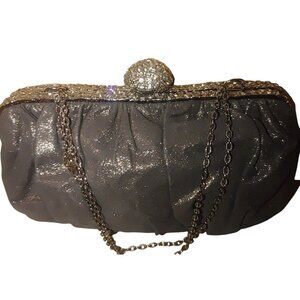 Clara Kasavina Handmade Black Satin & Rhinestone Evening Bag
